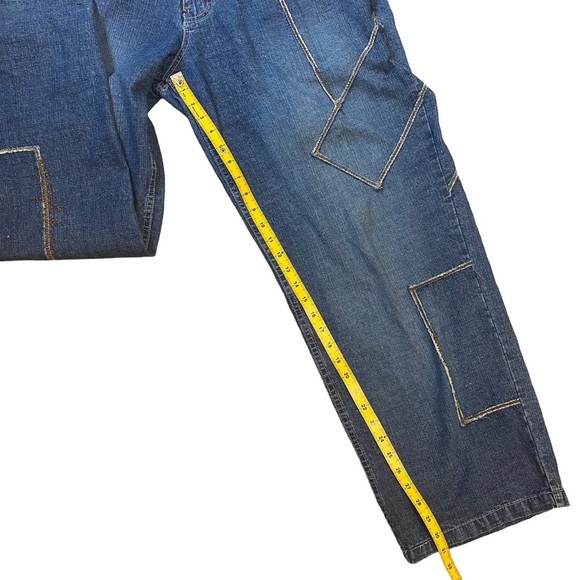 Vintage Y2K  Paco‎ Elite Jeans Patchwork Stitching Baggy Fit Wide Leg 36x31 - Picture 16 of 16